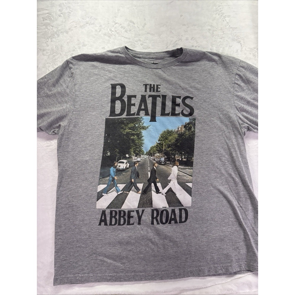 The Beatles Abbey Road Mens XL Graphic T-Shirt Short Sleeve Heather Grey Apple C